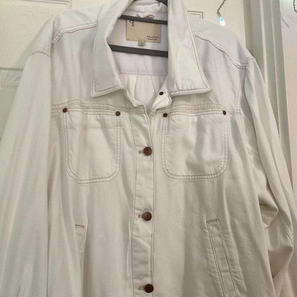 Anthropologie NWT Plus Pilcro Cream Shacket/Top